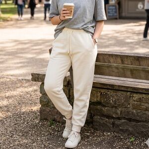 Super Soft High-Rise Cream Jogger Cabincore Streetware Athletic Sweatpants